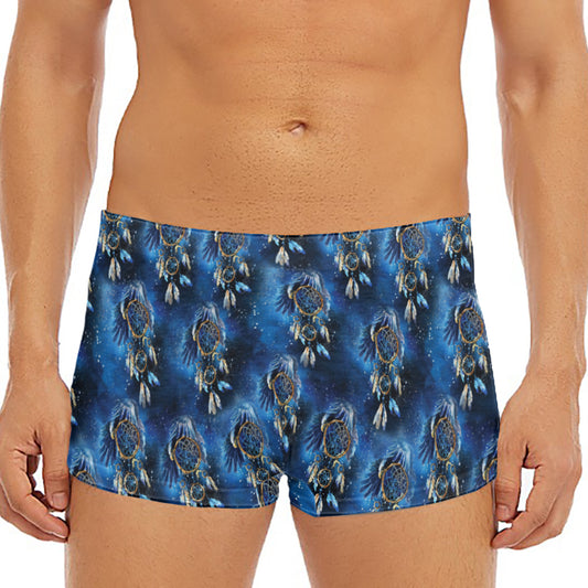 Blue Galaxy Dream Catcher Pattern Print Men's Short Boxer Briefs