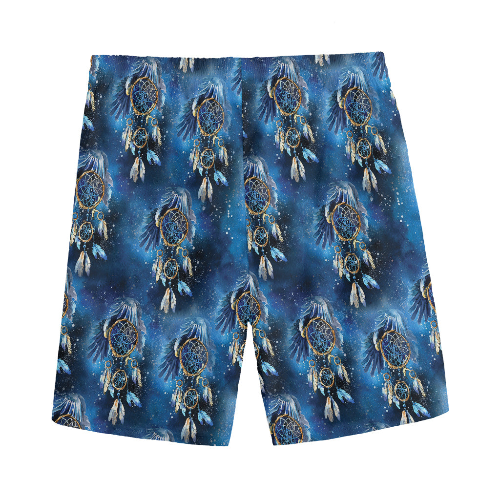 Blue Galaxy Dream Catcher Pattern Print Men's Sports Shorts