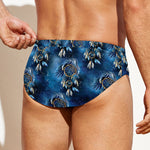 Blue Galaxy Dream Catcher Pattern Print Men's Swim Briefs