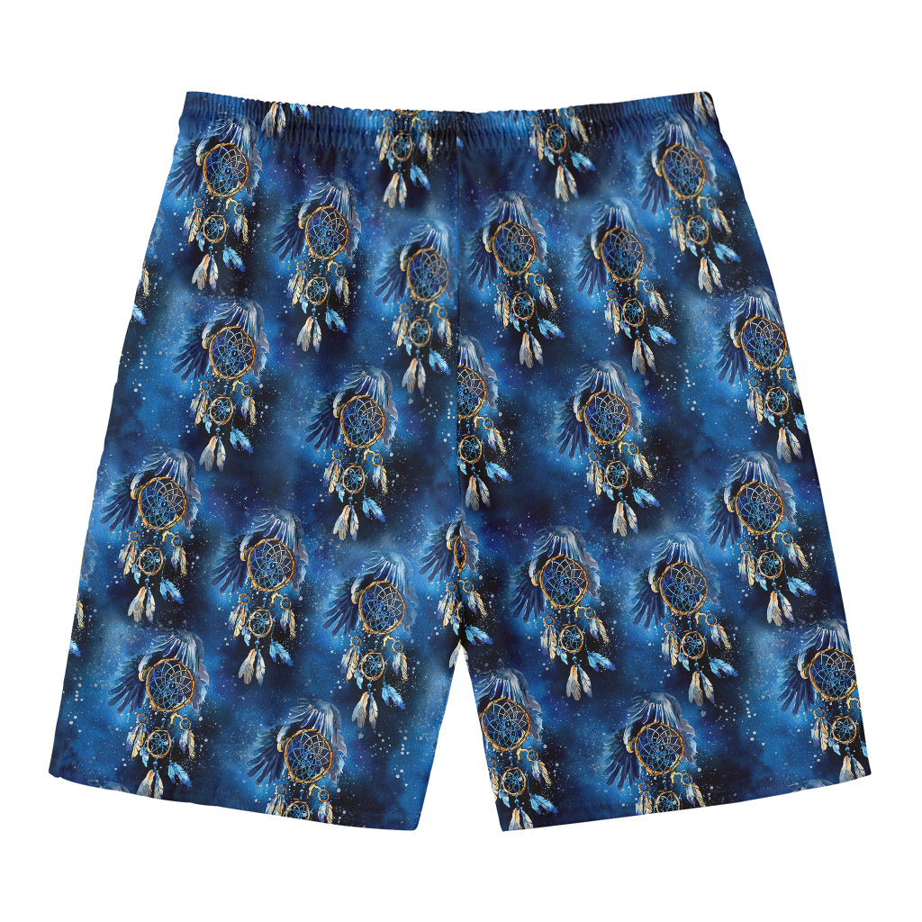 Blue Galaxy Dream Catcher Pattern Print Men's Swim Trunks