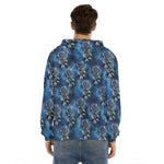 Blue Galaxy Dream Catcher Pattern Print Men's Velvet Pullover Hoodie