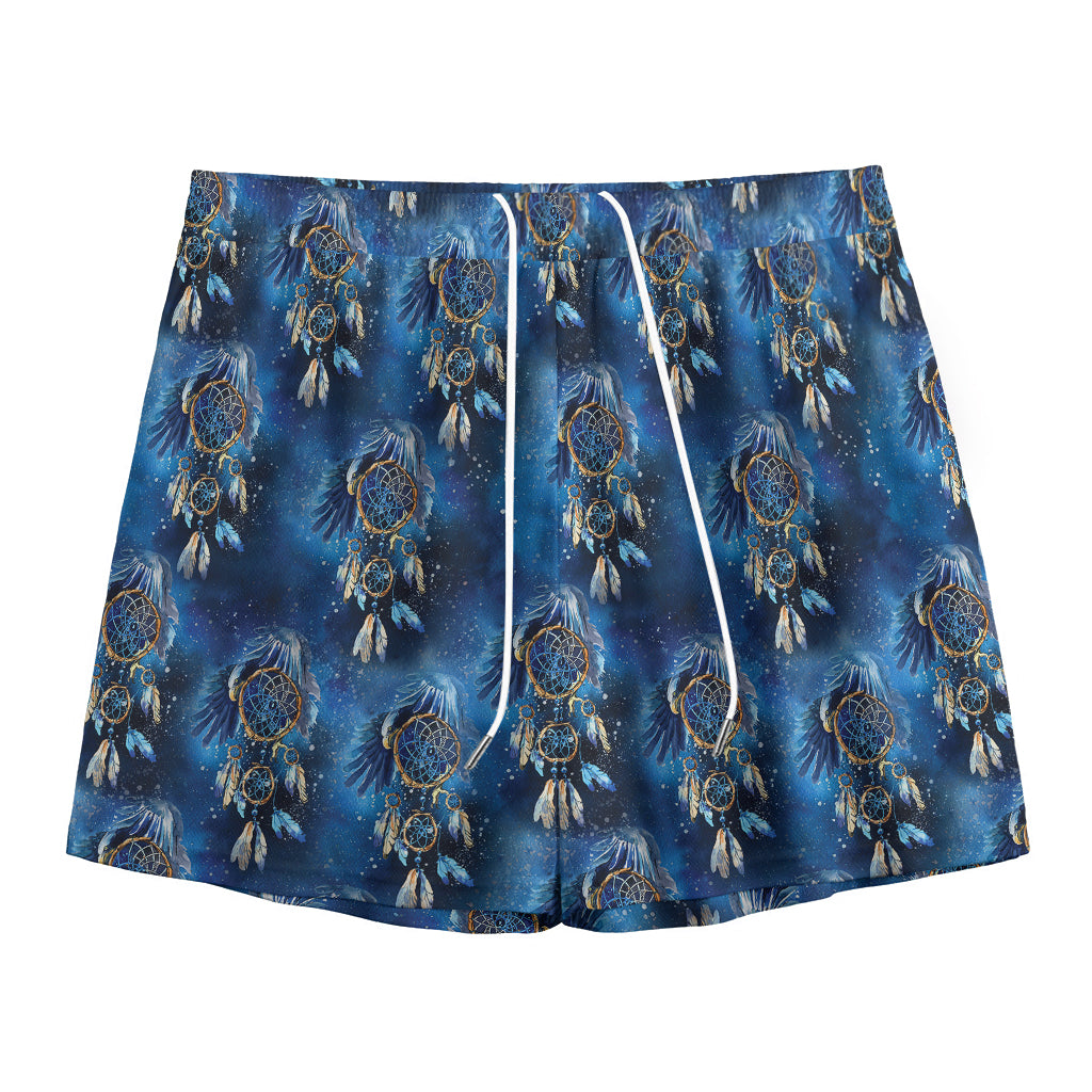 Blue Galaxy Dream Catcher Pattern Print Mesh Shorts