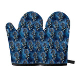 Blue Galaxy Dream Catcher Pattern Print Oven Mitts
