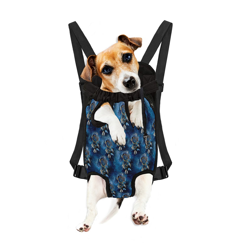 Blue Galaxy Dream Catcher Pattern Print Pet Carrier Backpack