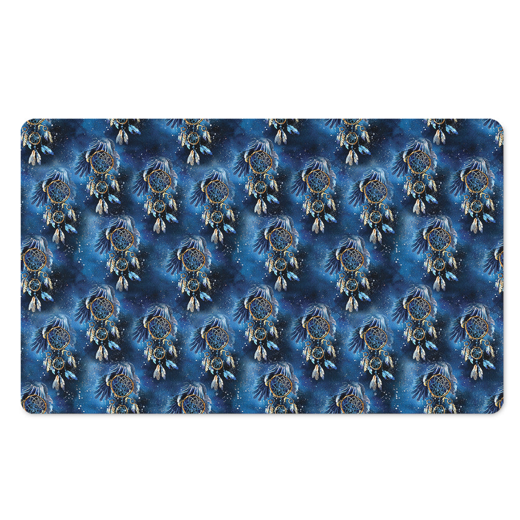 Blue Galaxy Dream Catcher Pattern Print Polyester Doormat