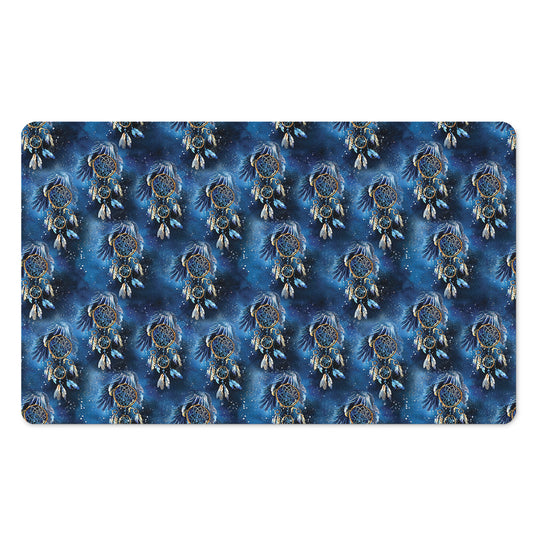 Blue Galaxy Dream Catcher Pattern Print Polyester Doormat