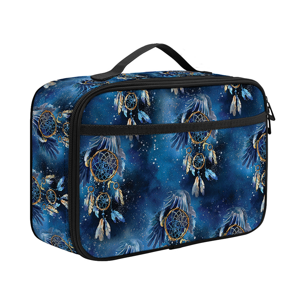 Blue Galaxy Dream Catcher Pattern Print Portable Lunch Bag