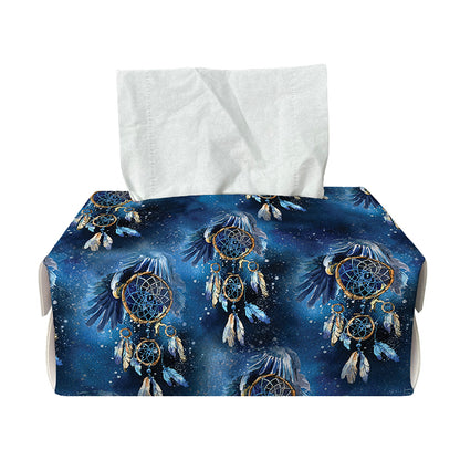 Blue Galaxy Dream Catcher Pattern Print Rectangle Tissue Box Cover