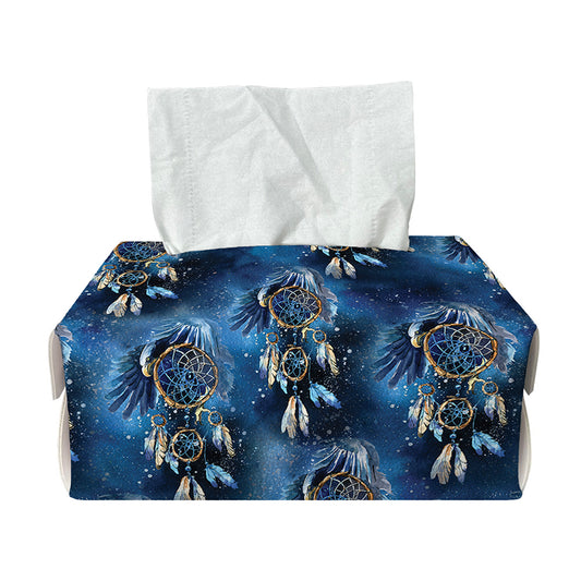 Blue Galaxy Dream Catcher Pattern Print Rectangle Tissue Box Cover