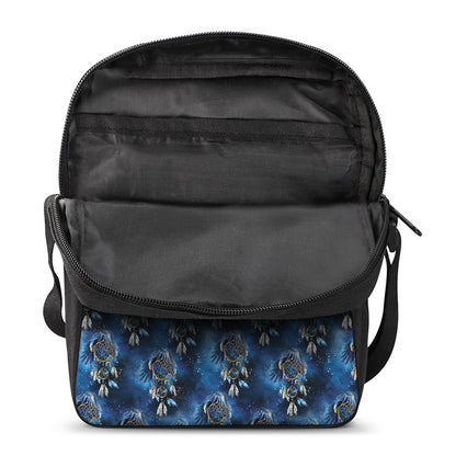 Blue Galaxy Dream Catcher Pattern Print Rectangular Crossbody Bag
