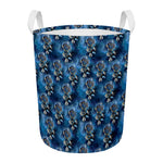 Blue Galaxy Dream Catcher Pattern Print Round Laundry Basket