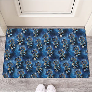 Blue Galaxy Dream Catcher Pattern Print Rubber Doormat