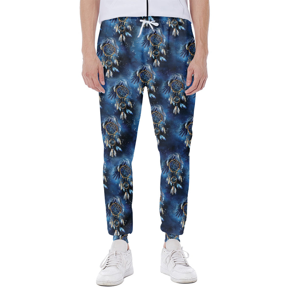 Blue Galaxy Dream Catcher Pattern Print Scuba Joggers