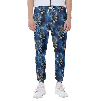 Blue Galaxy Dream Catcher Pattern Print Scuba Joggers