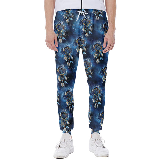 Blue Galaxy Dream Catcher Pattern Print Scuba Joggers