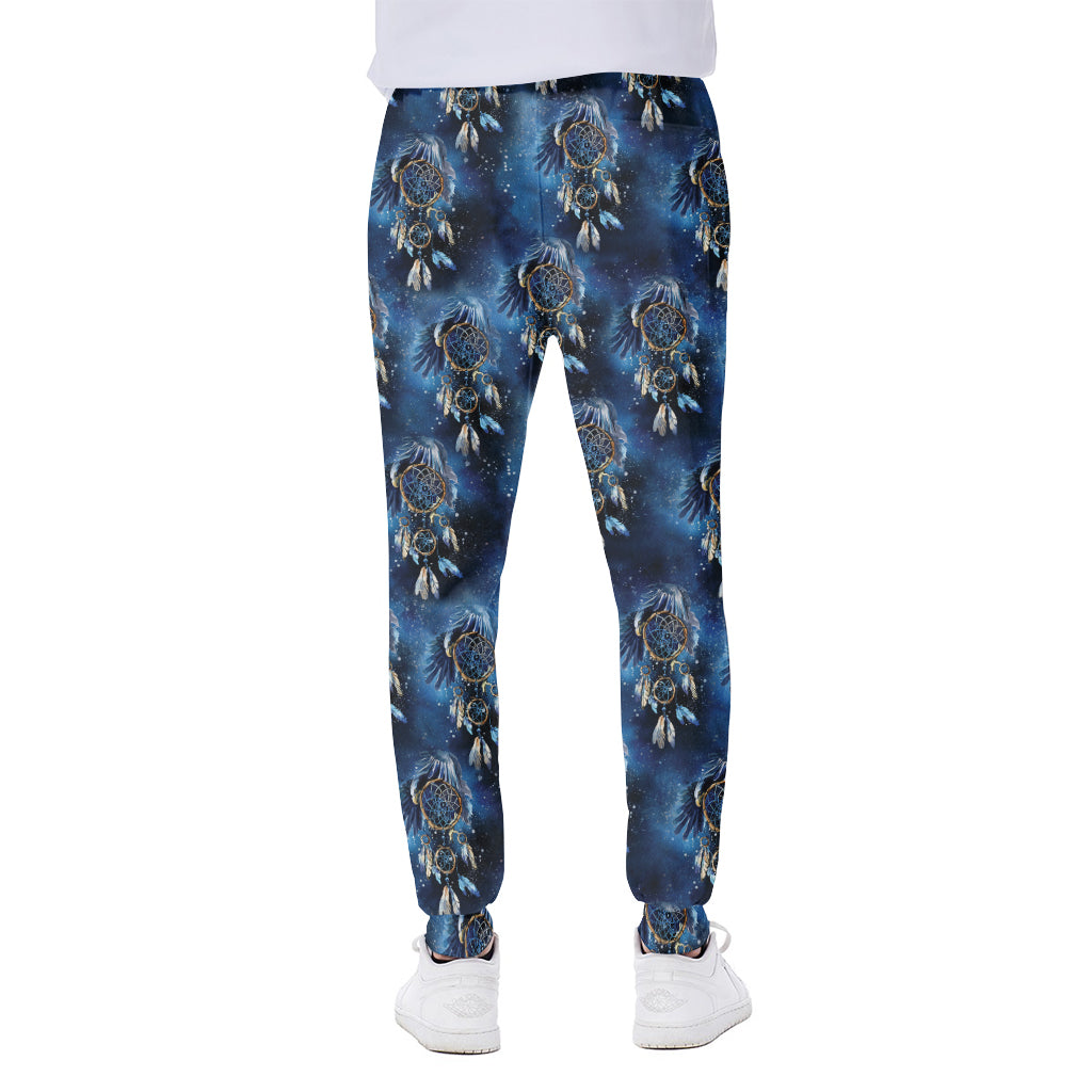 Blue Galaxy Dream Catcher Pattern Print Scuba Joggers