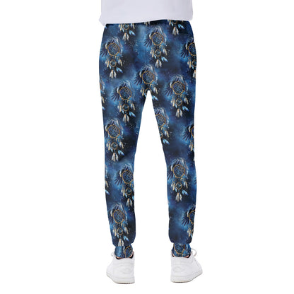 Blue Galaxy Dream Catcher Pattern Print Scuba Joggers