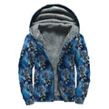 Blue Galaxy Dream Catcher Pattern Print Sherpa Lined Zip Up Hoodie