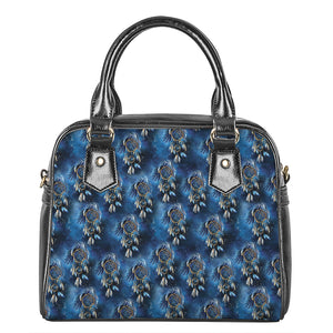 Blue Galaxy Dream Catcher Pattern Print Shoulder Handbag