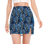Blue Galaxy Dream Catcher Pattern Print Side Slit Mini Skirt
