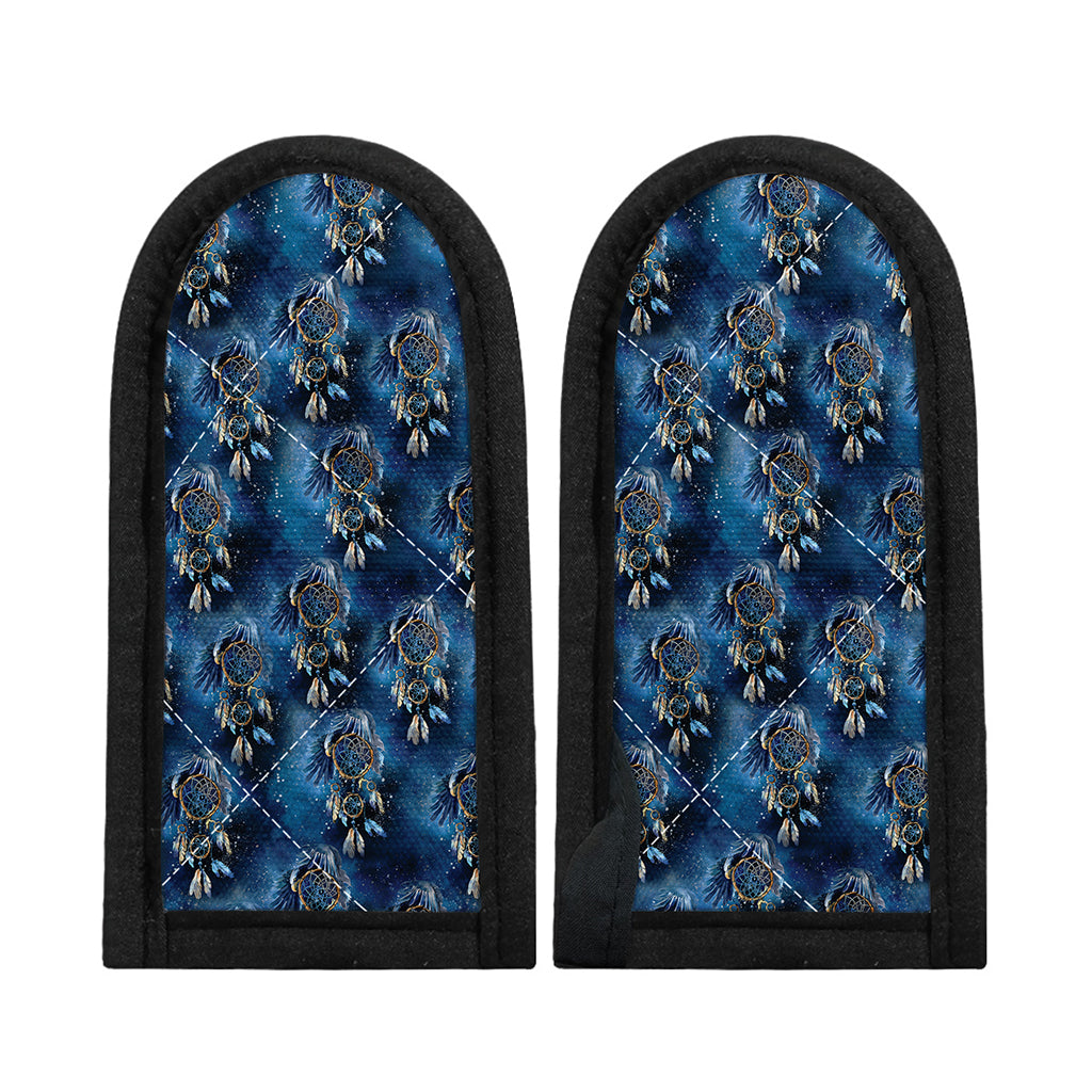 Blue Galaxy Dream Catcher Pattern Print Skillet Handle Cover
