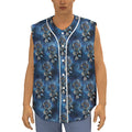 Blue Galaxy Dream Catcher Pattern Print Sleeveless Baseball Jersey