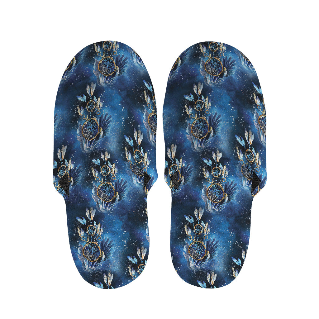 Blue Galaxy Dream Catcher Pattern Print Slippers