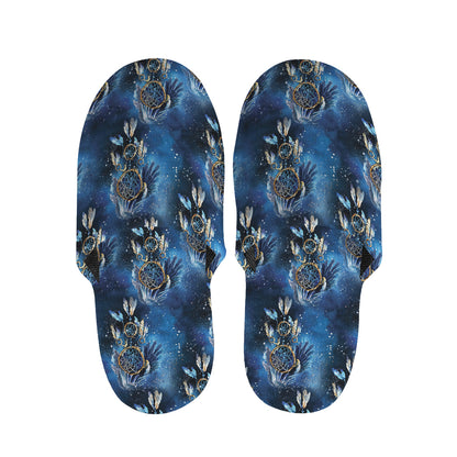 Blue Galaxy Dream Catcher Pattern Print Slippers