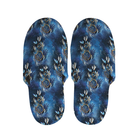 Blue Galaxy Dream Catcher Pattern Print Slippers
