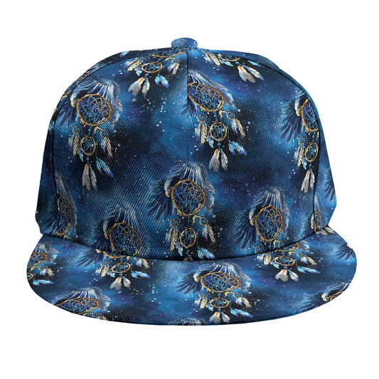 Blue Galaxy Dream Catcher Pattern Print Snapback Cap
