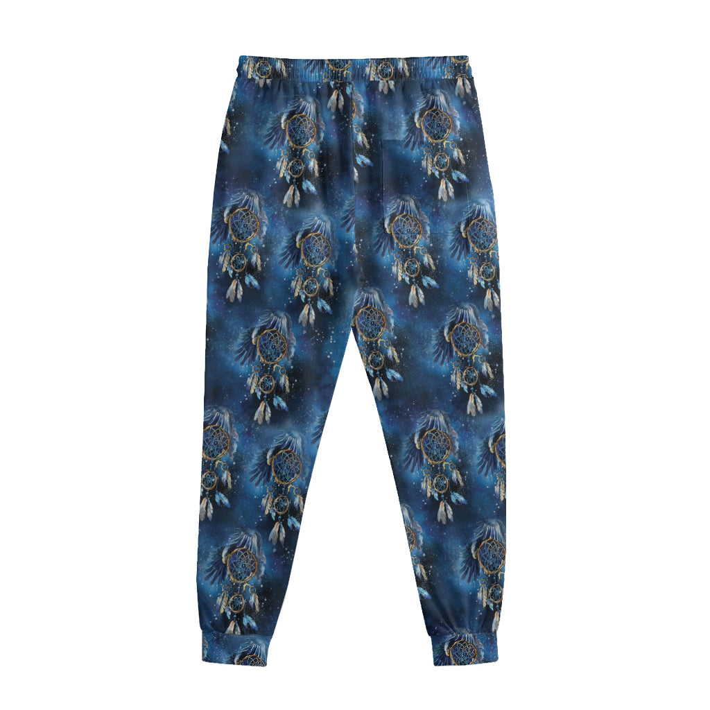 Blue Galaxy Dream Catcher Pattern Print Sweatpants