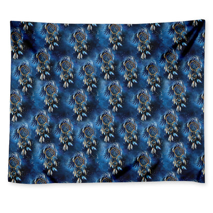 Blue Galaxy Dream Catcher Pattern Print Tapestry