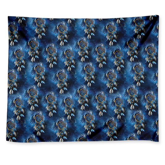 Blue Galaxy Dream Catcher Pattern Print Tapestry