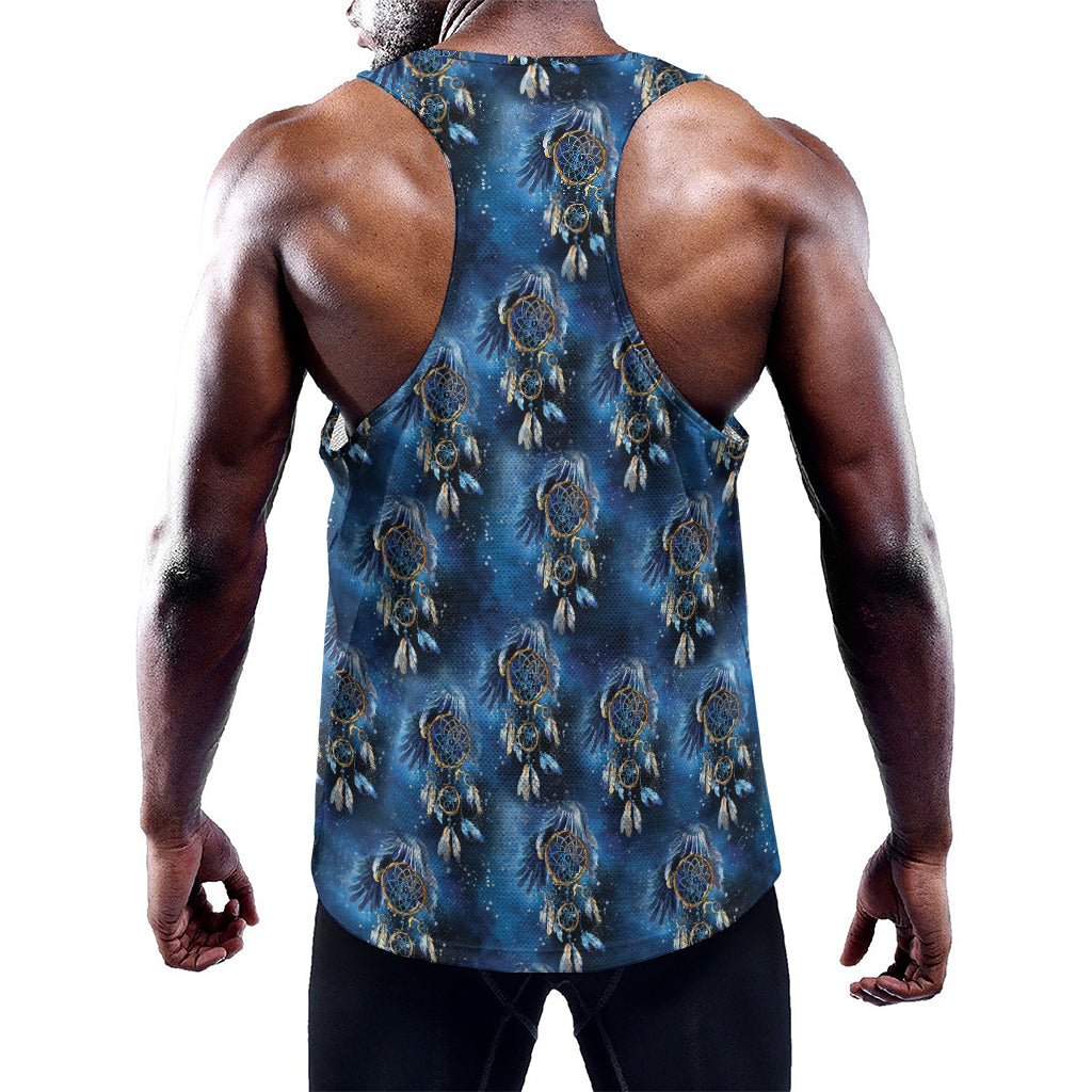 Blue Galaxy Dream Catcher Pattern Print Training Tank Top