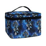 Blue Galaxy Dream Catcher Pattern Print Travel Makeup Bag