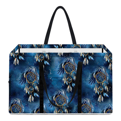 Blue Galaxy Dream Catcher Pattern Print Utility Tote Bag