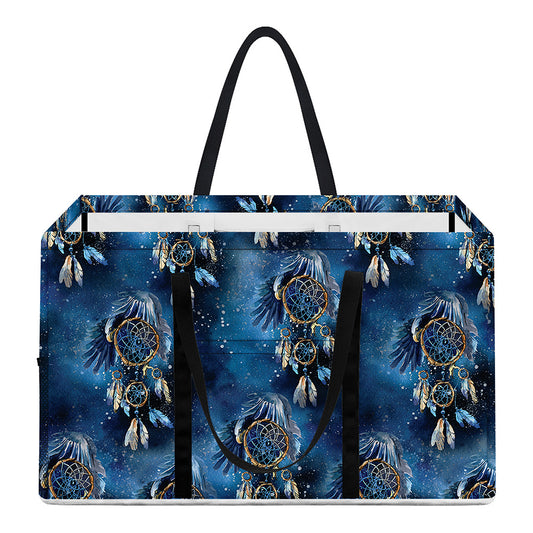Blue Galaxy Dream Catcher Pattern Print Utility Tote Bag