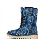 Blue Galaxy Dream Catcher Pattern Print Winter Boots