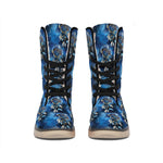 Blue Galaxy Dream Catcher Pattern Print Winter Boots