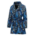 Blue Galaxy Dream Catcher Pattern Print Women's Bathrobe