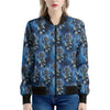 Blue Galaxy Dream Catcher Pattern Print Women's Bomber Jacket