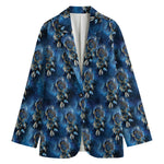 Blue Galaxy Dream Catcher Pattern Print Women's Cotton Blazer