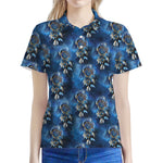 Blue Galaxy Dream Catcher Pattern Print Women's Polo Shirt