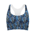 Blue Galaxy Dream Catcher Pattern Print Women's Sports Bra