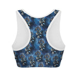 Blue Galaxy Dream Catcher Pattern Print Women's Sports Bra