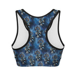 Blue Galaxy Dream Catcher Pattern Print Women's Sports Bra