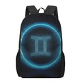 Blue Gemini Zodiac Sign Print 17 Inch Backpack