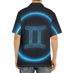 Blue Gemini Zodiac Sign Print Aloha Shirt