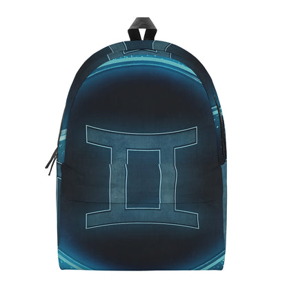 Blue Gemini Zodiac Sign Print Backpack