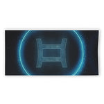 Blue Gemini Zodiac Sign Print Beach Towel